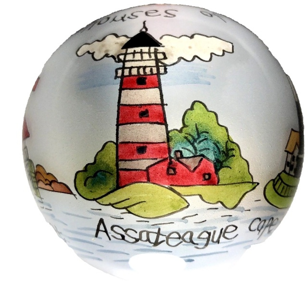 Vintage Reversed Painted Ornament Lighthouses of the Eastern Shore by Beachcombs